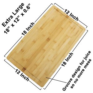 Clasier bamboo cutting board dimensions - 18x12 inches