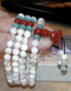 Bogo Arty Mother of Pearl Mala Beads Wrapped