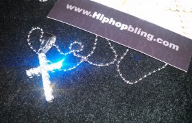 HipHopBling 3mm CZ Cross - Stainless Steel
