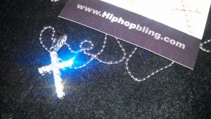 HipHopBling 3mm CZ Cross - Stainless Steel