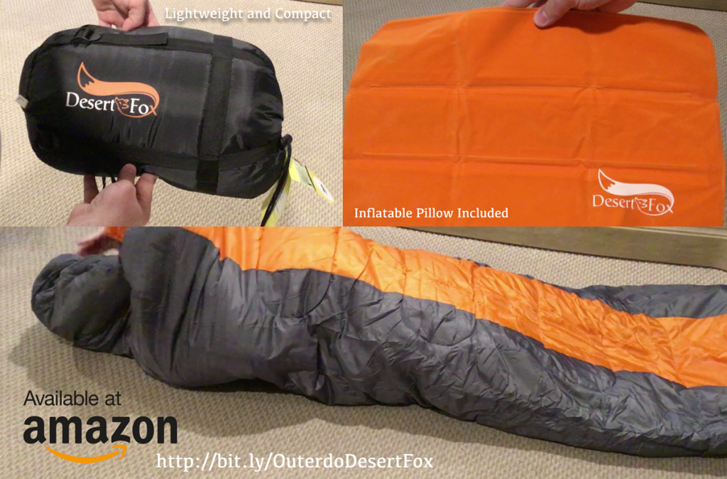 OUTERDO Desert Fox Lightweight Waterproof Sleeping Bag