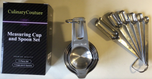 Culinary Couture Stainless Measuring Cups and Spoons