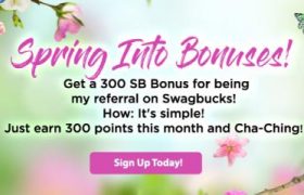 Get 300 bonus SB when you sign up for Swagbucks in June