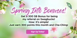 Get 300 bonus SB when you sign up for Swagbucks in June